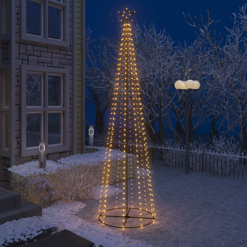 Christmas Cone Tree 400 Warm White LEDs Decoration 100x360 cm