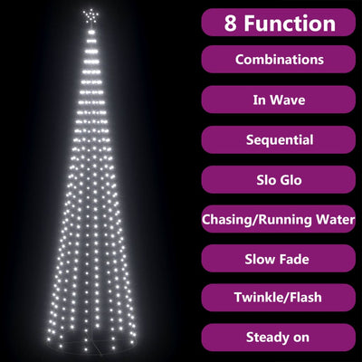 Christmas Cone Tree 752 Cold White LEDs Decoration 160x500 cm