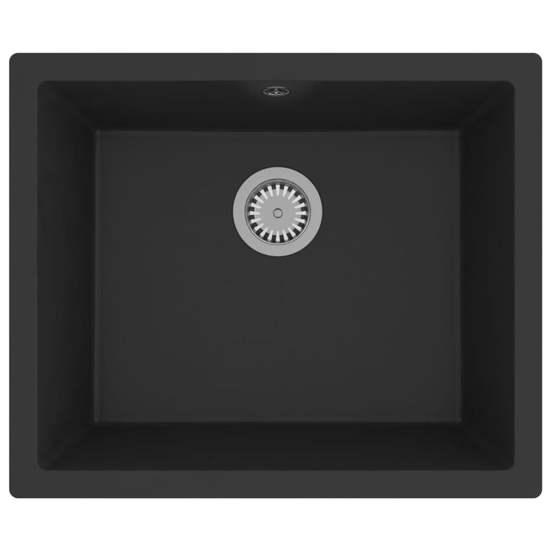 Kitchen Sink with Overflow Hole Black Granite