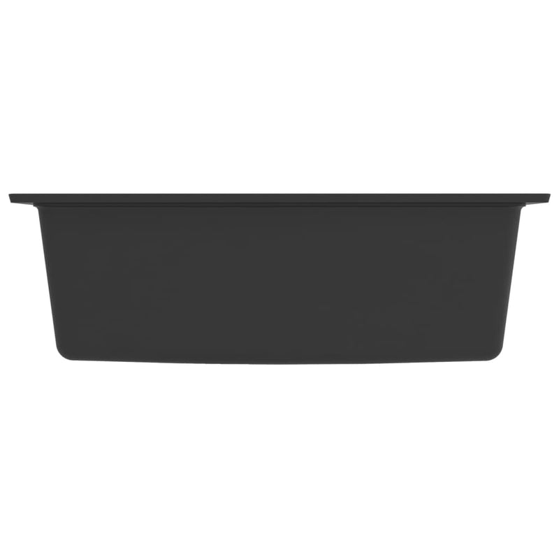 Kitchen Sink with Overflow Hole Black Granite