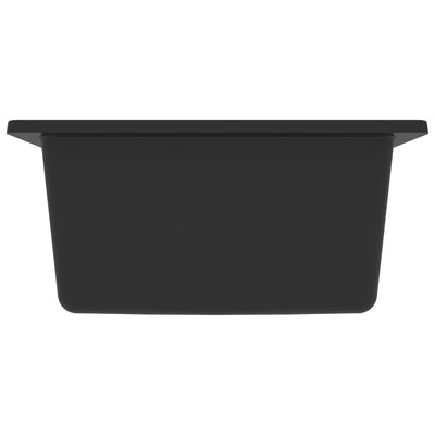 Kitchen Sink with Overflow Hole Black Granite