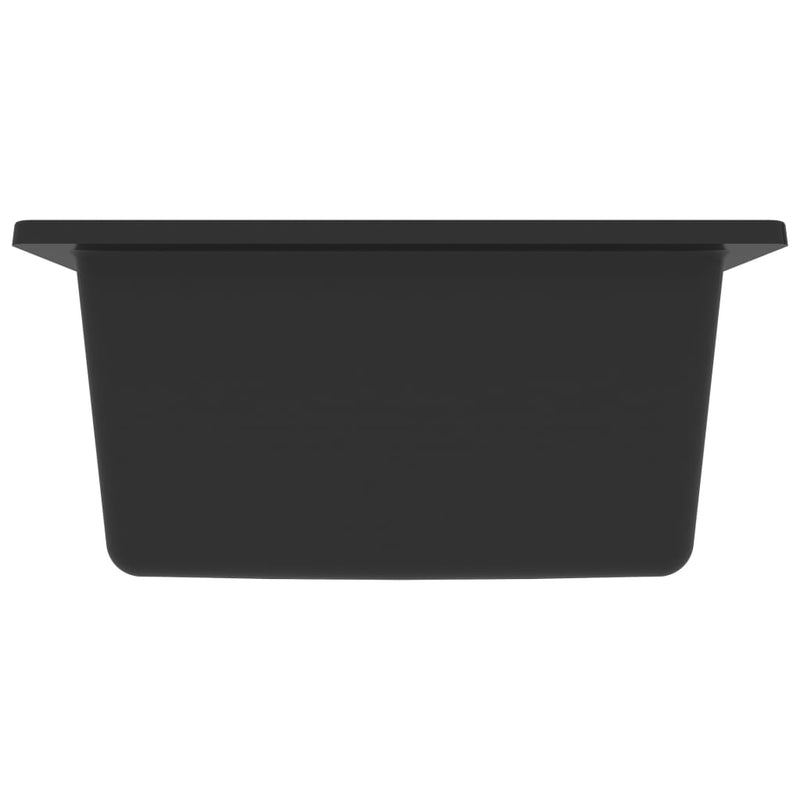 Kitchen Sink with Overflow Hole Black Granite