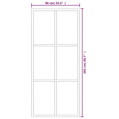 Sliding Door ESG Glass and Aluminium 90x205 cm Black