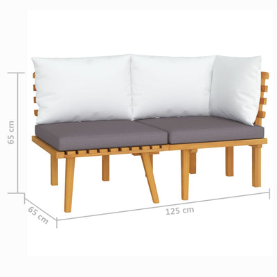 2 Piece Garden Lounge Set with Cushions Solid Acacia Wood