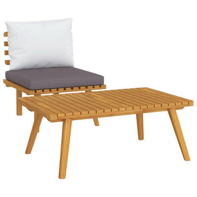 2 Piece Garden Lounge Set with Cushions Solid Acacia Wood