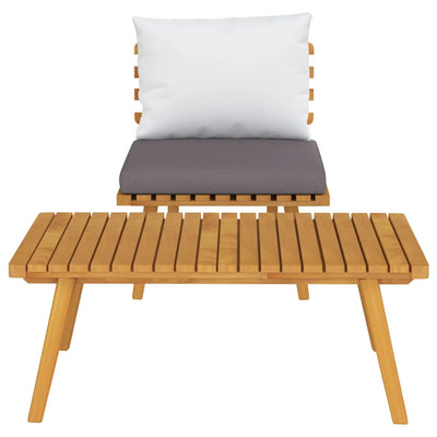 2 Piece Garden Lounge Set with Cushions Solid Acacia Wood