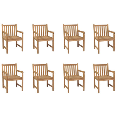 Outdoor Chairs 8 pcs Solid Teak Wood