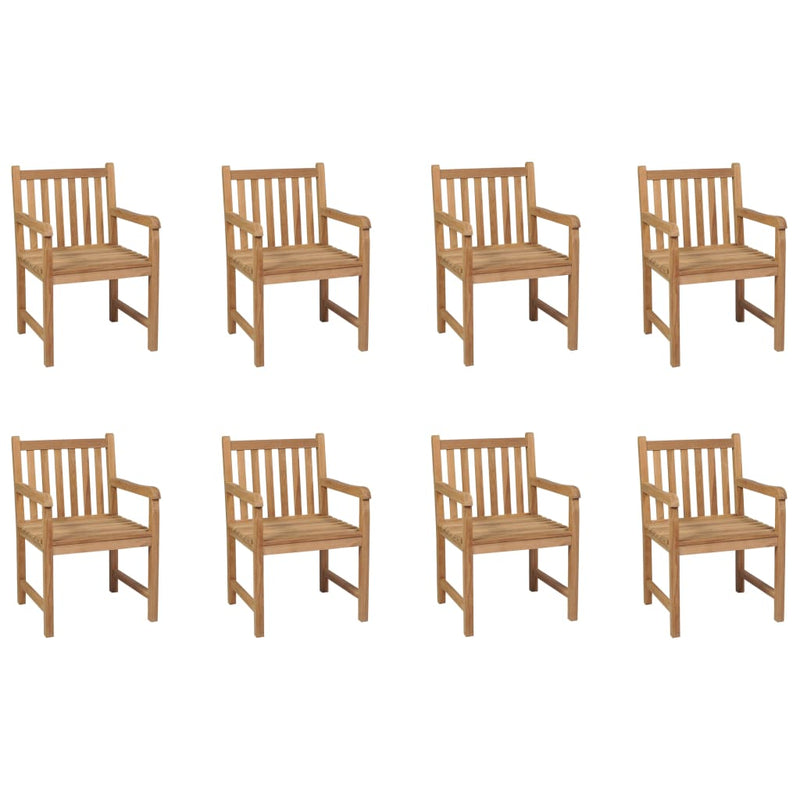 Outdoor Chairs 8 pcs Solid Teak Wood