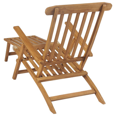 Deck Chairs with Footrests 2 pcs Solid Teak Wood