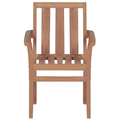 Stackable Garden Chairs with Cushions 8 pcs Solid Teak Wood