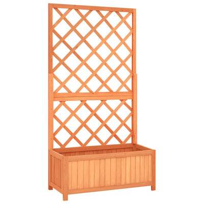 Garden Trellis Planter Brown 70x30x135 cm Solid Firwood