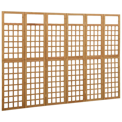 6-Panel Room Divider/Trellis Solid Fir Wood 242.5x180 cm