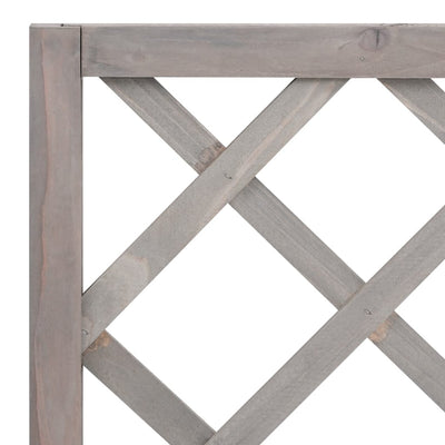 Garden Trellis Planter Grey 70x30x135 cm Solid Firwood