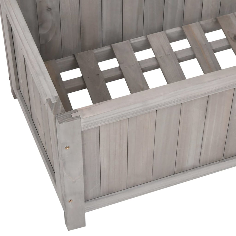 Garden Trellis Planter Grey 70x30x135 cm Solid Firwood