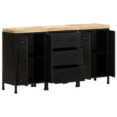 Sideboard with 3 Drawers and 4 Doors Rough Mango Wood