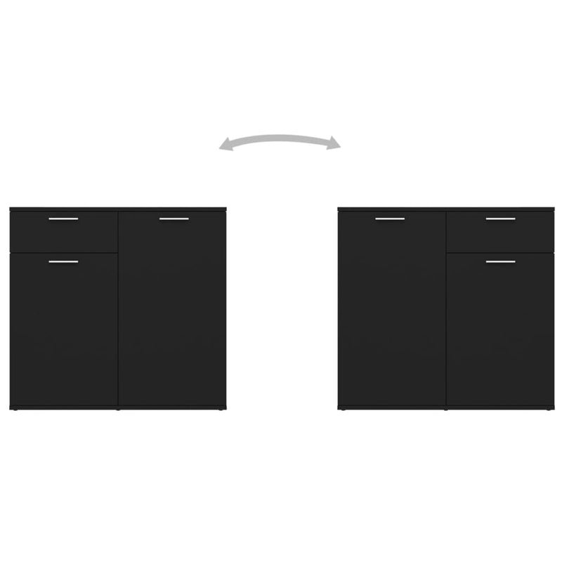 Sideboard Black 160x36x75 cm Engineered Wood