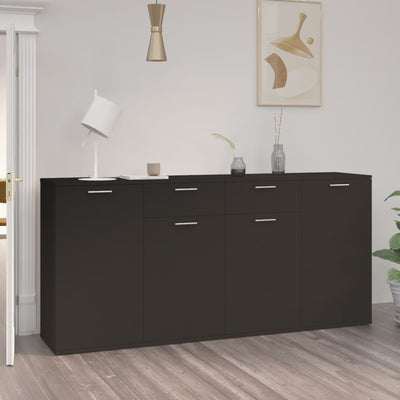 Sideboard Black 160x36x75 cm Engineered Wood