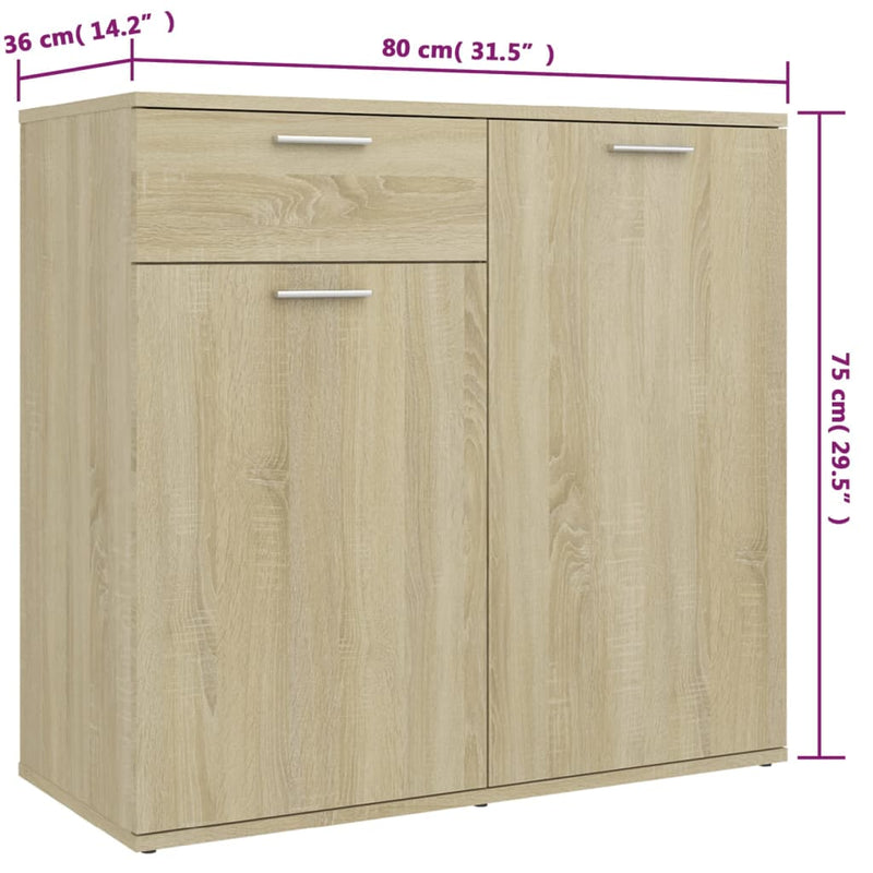 Sideboard Sonoma Oak 160x36x75 cm Engineered Wood