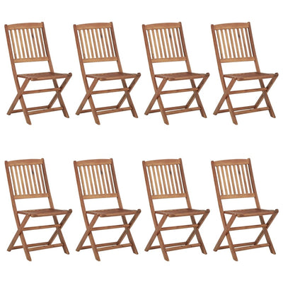 Folding Outdoor Chairs 8 pcs Solid Acacia Wood