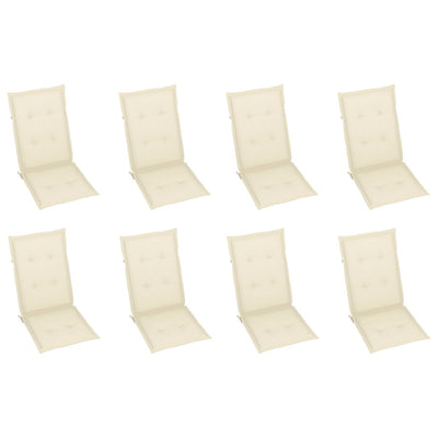 Folding Garden Chairs with Cushions 8 pcs Solid Wood Acacia