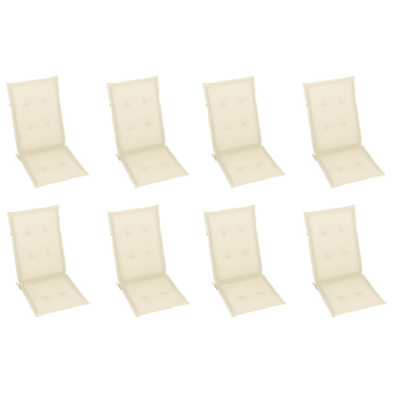 Folding Garden Chairs with Cushions 8 pcs Solid Wood Acacia