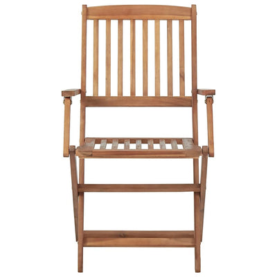 Folding Outdoor Chairs with Cushions 8 pcs Solid Wood Acacia