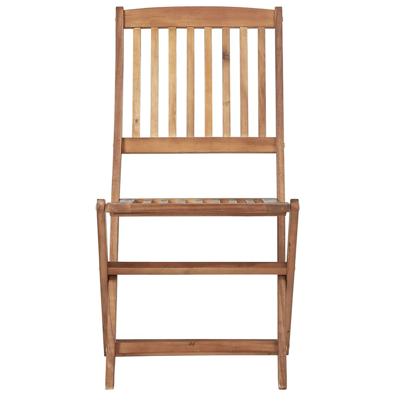 Folding Outdoor Chairs with Cushions 8 pcs Solid Wood Acacia