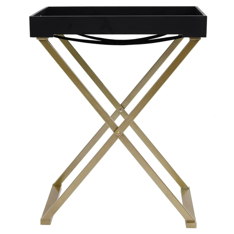 Folding Table Gold and Black 48x34x61 cm MDF