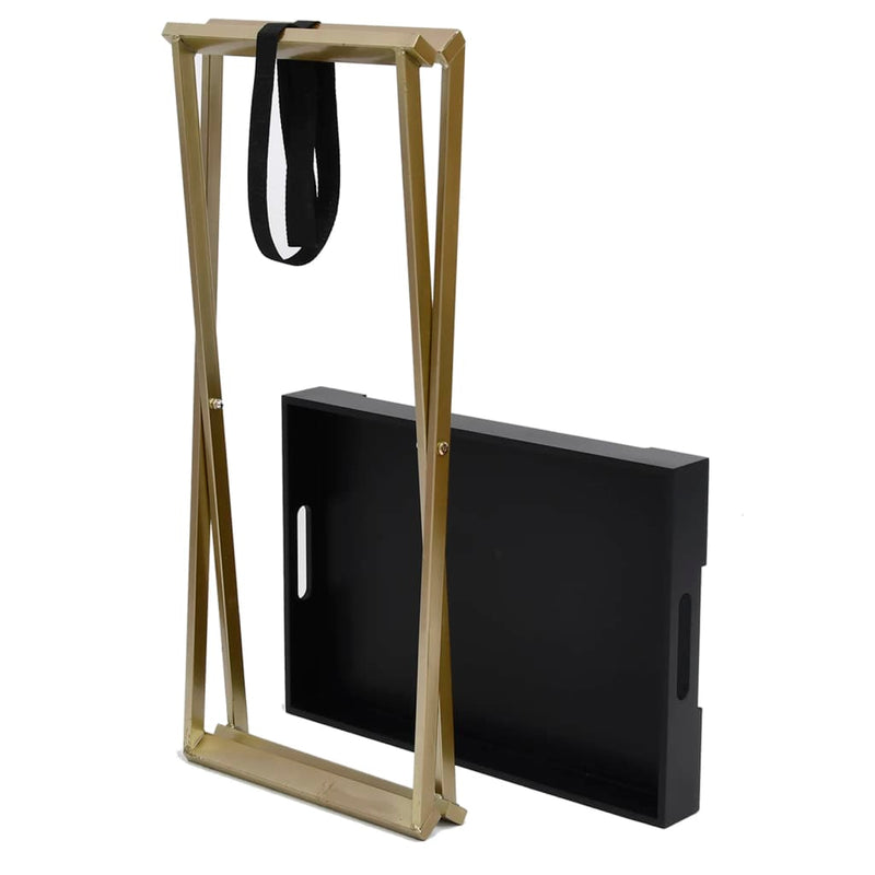 Folding Table Gold and Black 48x34x61 cm MDF