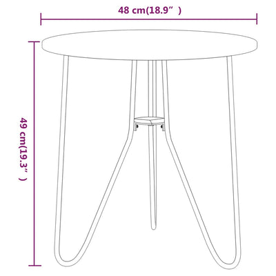 Tea Table Black 48 cm MDF and Iron