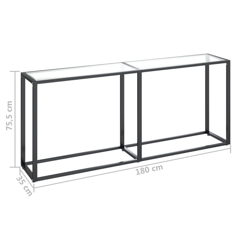 Console Table Transparent 180x35x75.5cm Tempered Glass