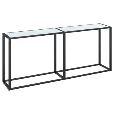 Console Table White Marble 180x35x75.5cm Tempered Glass