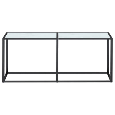 Console Table White Marble 180x35x75.5cm Tempered Glass