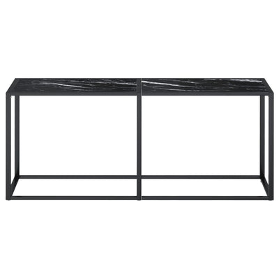 Console Table Black Marble 180x35x75.5cm Tempered Glass