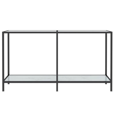 Console Table White 140x35x75.5 cm Tempered Glass