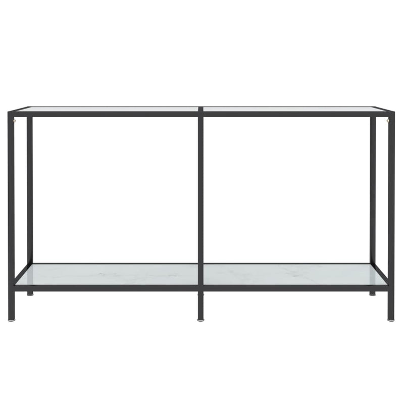 Console Table White 140x35x75.5 cm Tempered Glass