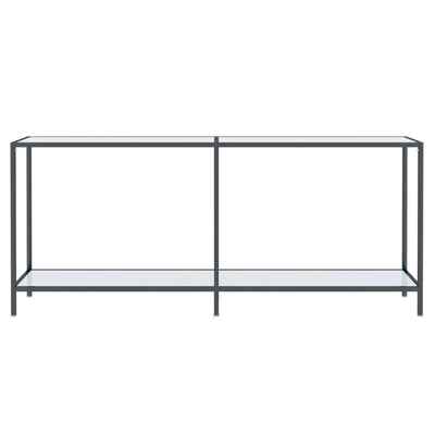 Console Table White 180x35x75.5 cm Tempered Glass