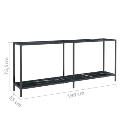 Console Table Black 180x35x75.5 cm Tempered Glass