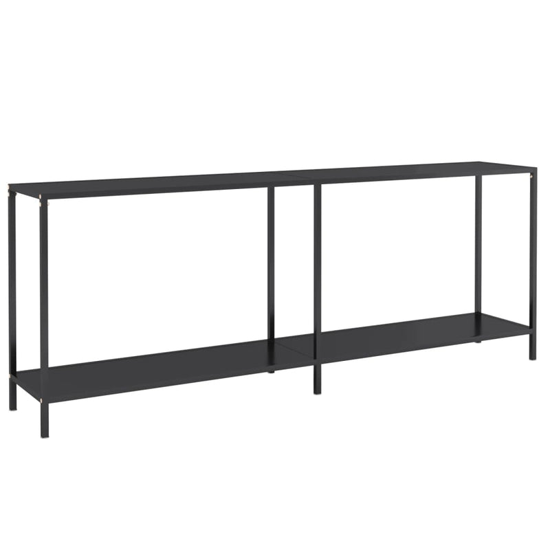 Console Table Black 200x35x75.5 cm Tempered Glass