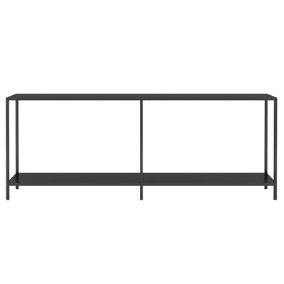 Console Table Black 200x35x75.5 cm Tempered Glass