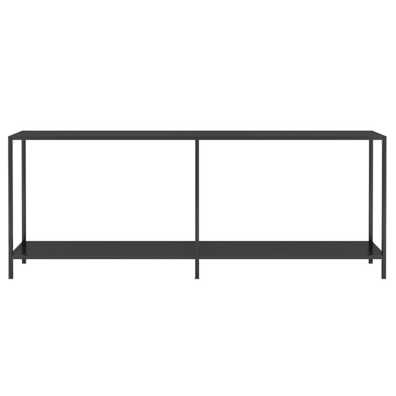 Console Table Black 200x35x75.5 cm Tempered Glass