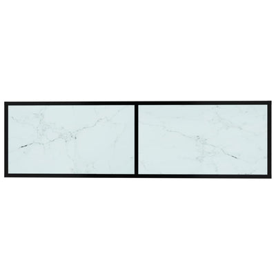 TV Cabinet White Marble 140x40x40.5 cm Tempered Glass