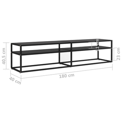 TV Cabinet Black 180x40x40.5 cm Tempered Glass