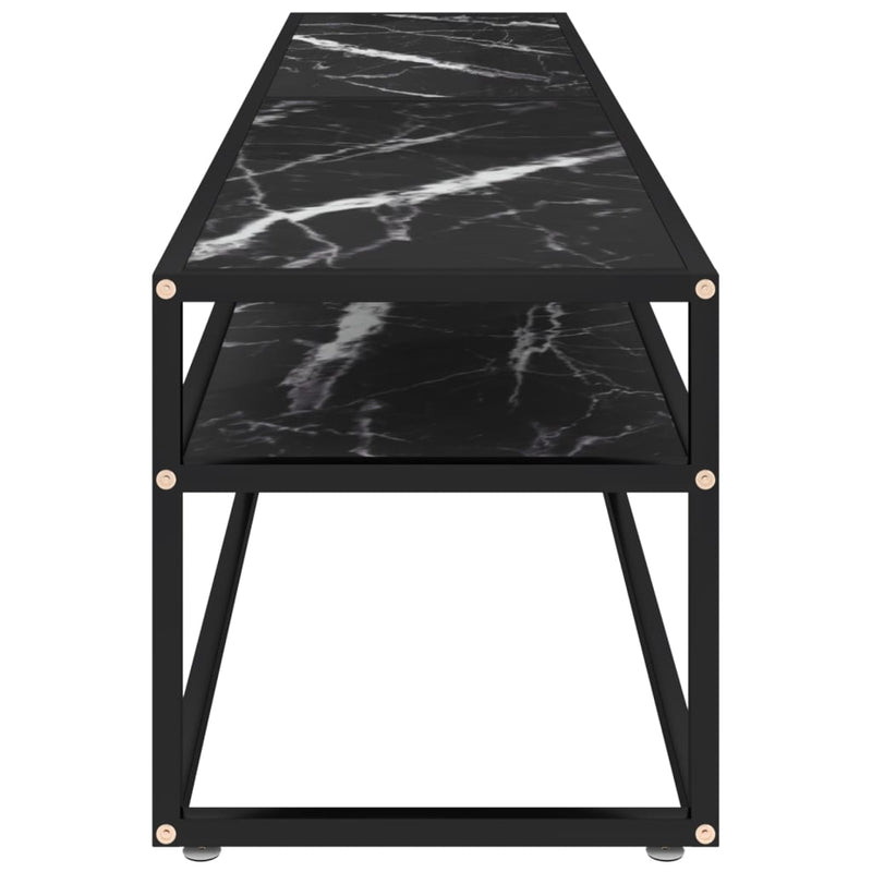 TV Cabinet Black Marble 180x40x40.5 cm Tempered Glass