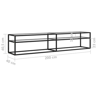 TV Cabinet Transparent 200x40x40.5 cm Tempered Glass