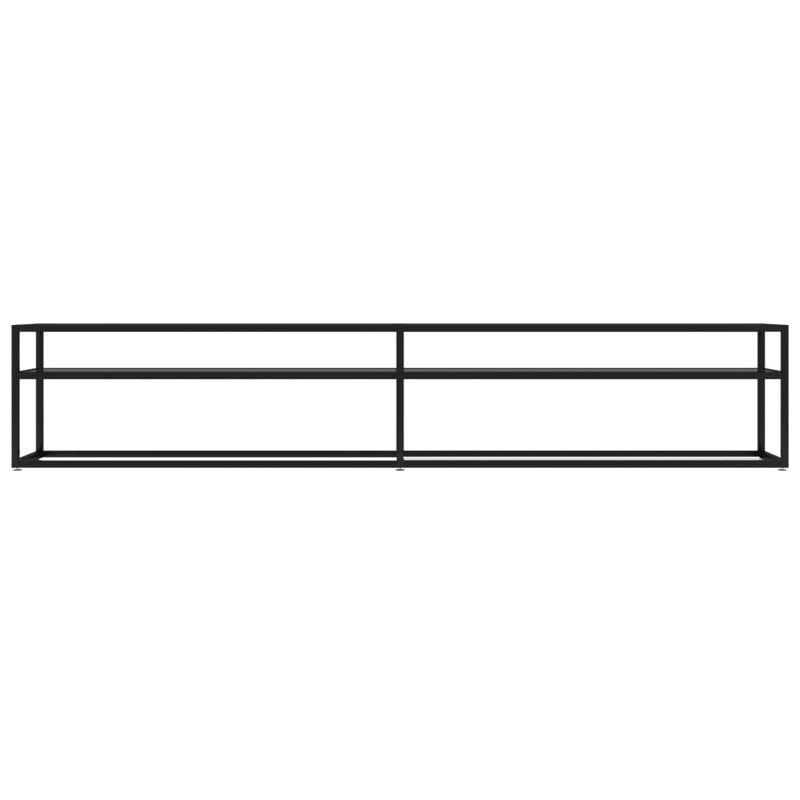 TV Cabinet Black 220x40x40.5 cm Tempered Glass