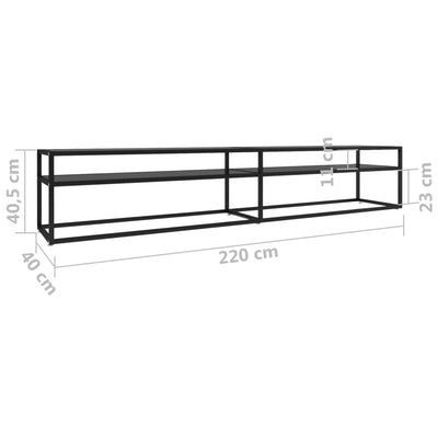 TV Cabinet Black 220x40x40.5 cm Tempered Glass