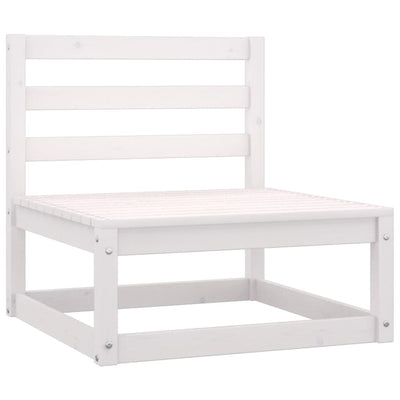 Garden 2-Seater Sofa White Solid Wood Pine