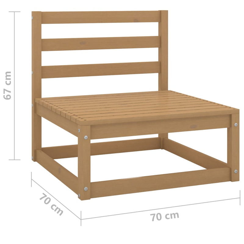 3 Piece Garden Lounge Set Honey Brown Solid Wood Pine