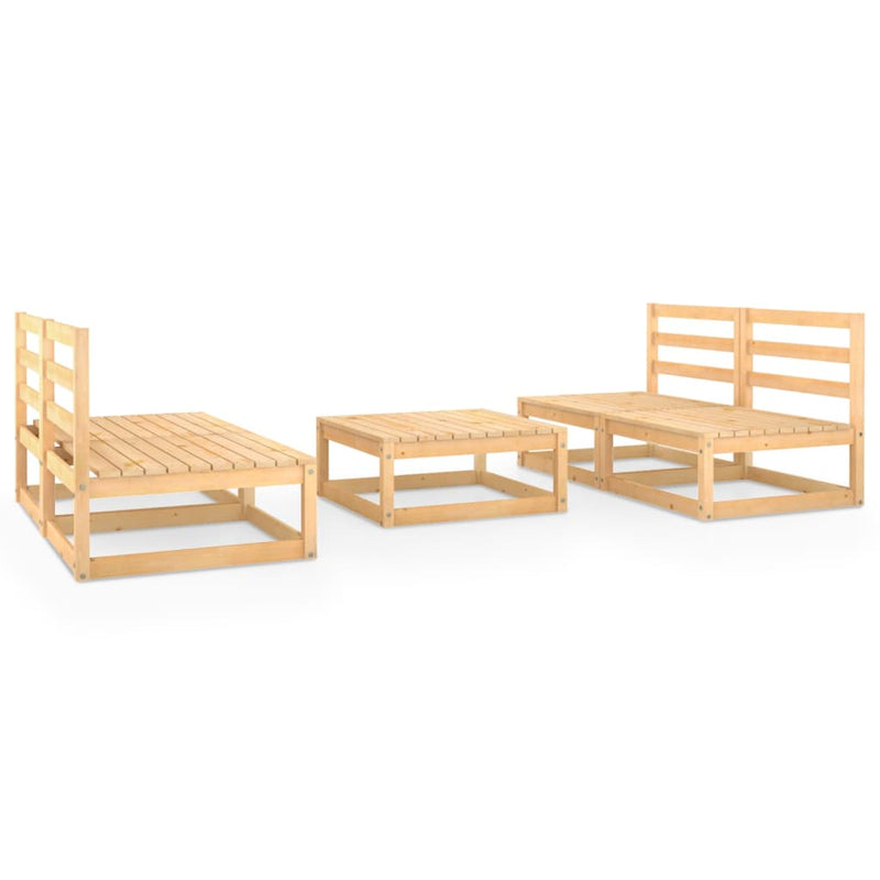 5 Piece Garden Lounge Set Solid Pinewood